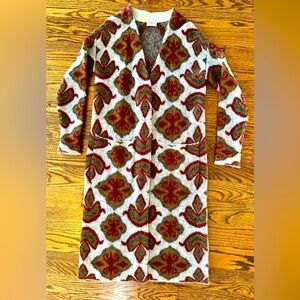 Colorful Patterned Long Cardigan by Day by Birger et Mikkelsen, size XS.